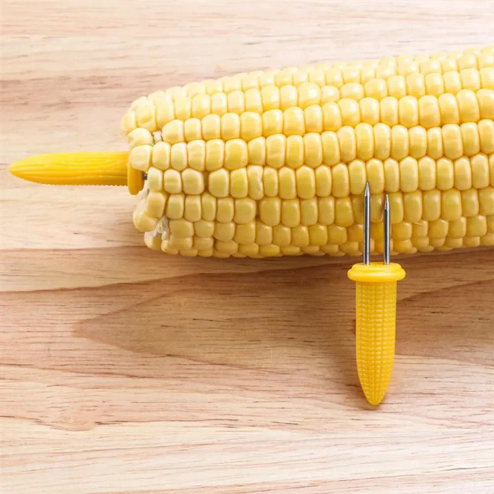 10Pcs Corn on The Cob Holders Stainless Steel Corn Holders Corn on The Grill, Corn on The Cob Skewers Double Fork Sweet Corn