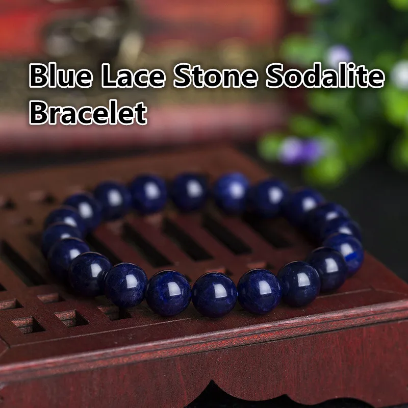 

Natural Blue Lace Stone Sodalite Bracelet Single Circle Fashion Ornament Wholesale