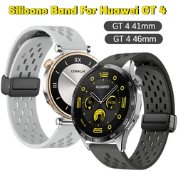 18mm 22mm Silicone Strap Magnetic Clasp Bracelet For Huawei Watch GT 4 GT4 41mm Replacement Wristband gt4 46mm Sports Soft Band