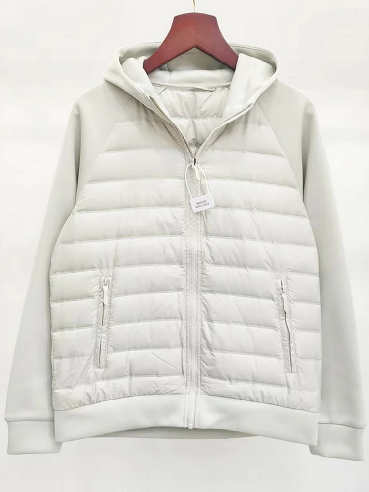 

Новая осенне-зимняя мужская легкая теплая пуховая куртка свободного кроя из полиэфирного волокна с капюшоном для активного отдыха