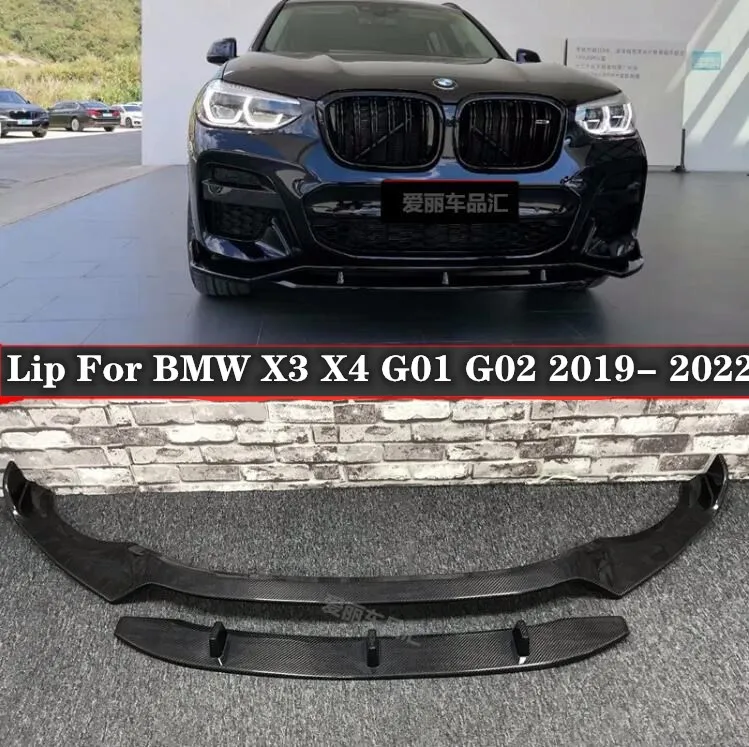 

High Quality Carbon Fiber Bumper Front Lip Splitters Diffuser Cover Protector Fits For BMW X3 X4 G01 G02 2019 2020 2021 2022