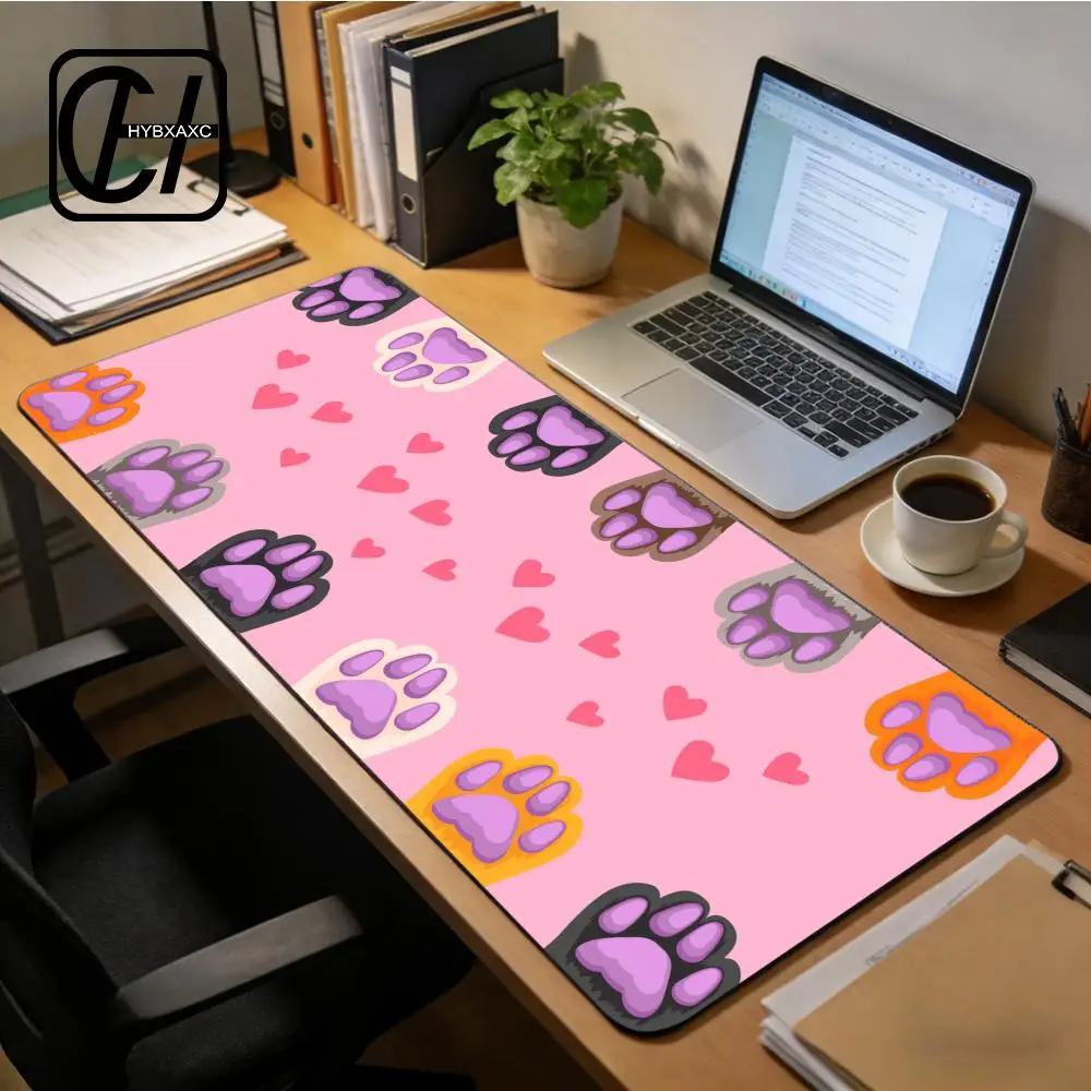 

Pink Cat Paw Mouse Pad PC Gamer Mousepad Kawaii Desk Mat Speed Gaming E-Sports HYB XXC Cute Cat Large Rubber Keyboard Desk pad