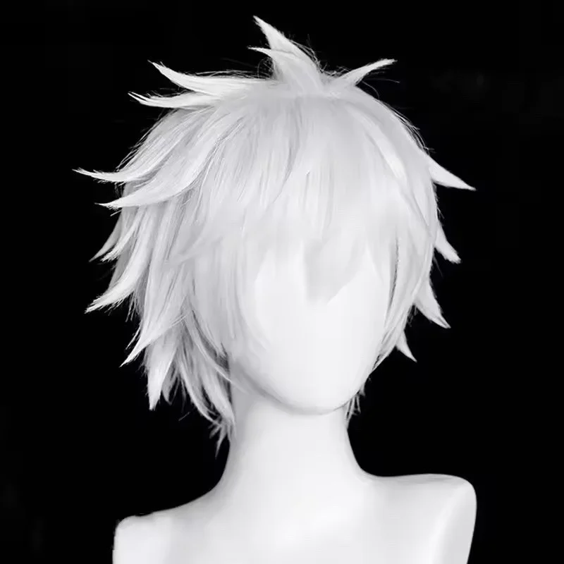 Cosplay Wig Gojo Satoru Costume Wig Anime Wig with Cap Cosplay Party Outfit
