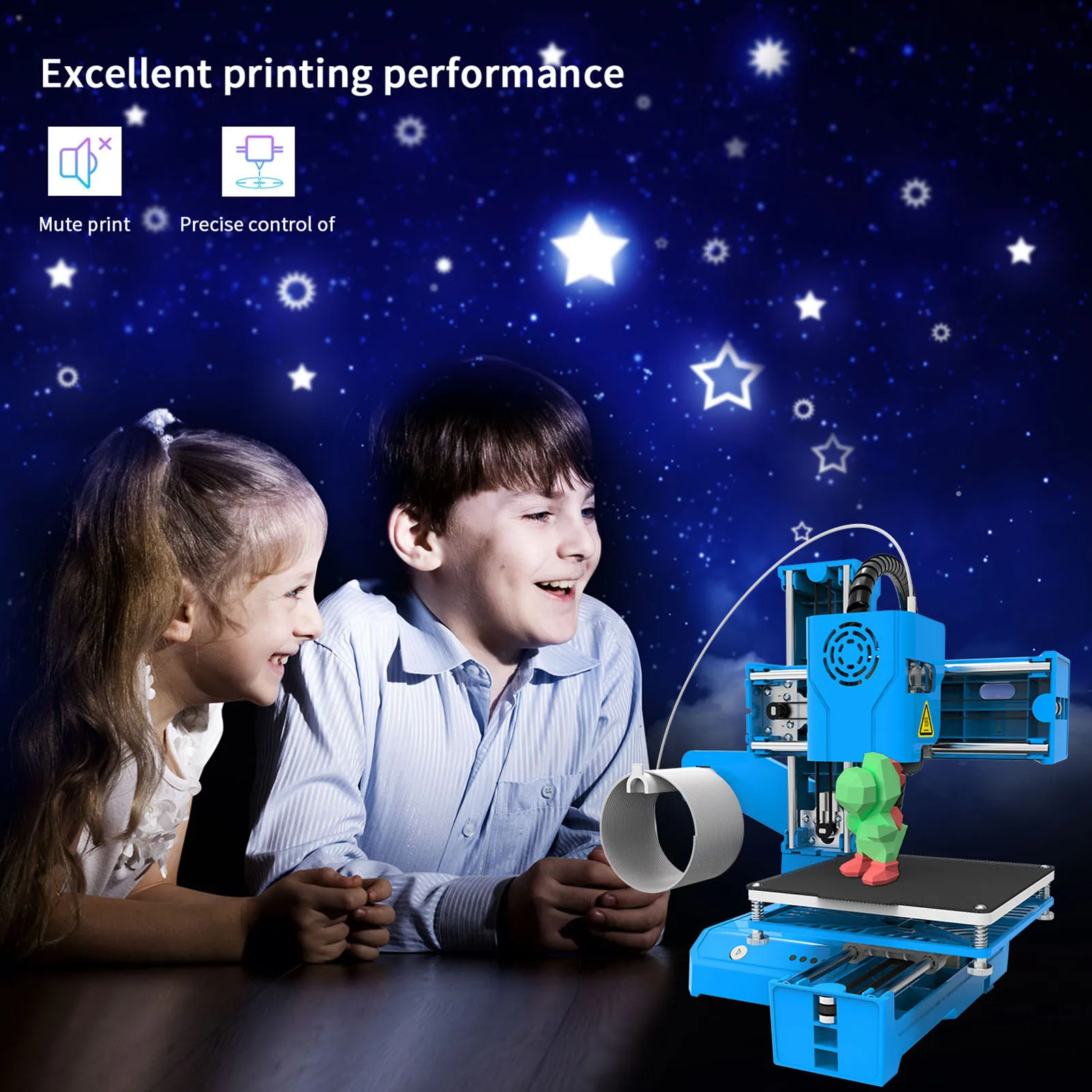 EasyThreed K9 Mini Desktop Printing Machine for Kids 100x100x100mm Print Size One-Key Printing with TF Card for Beginners