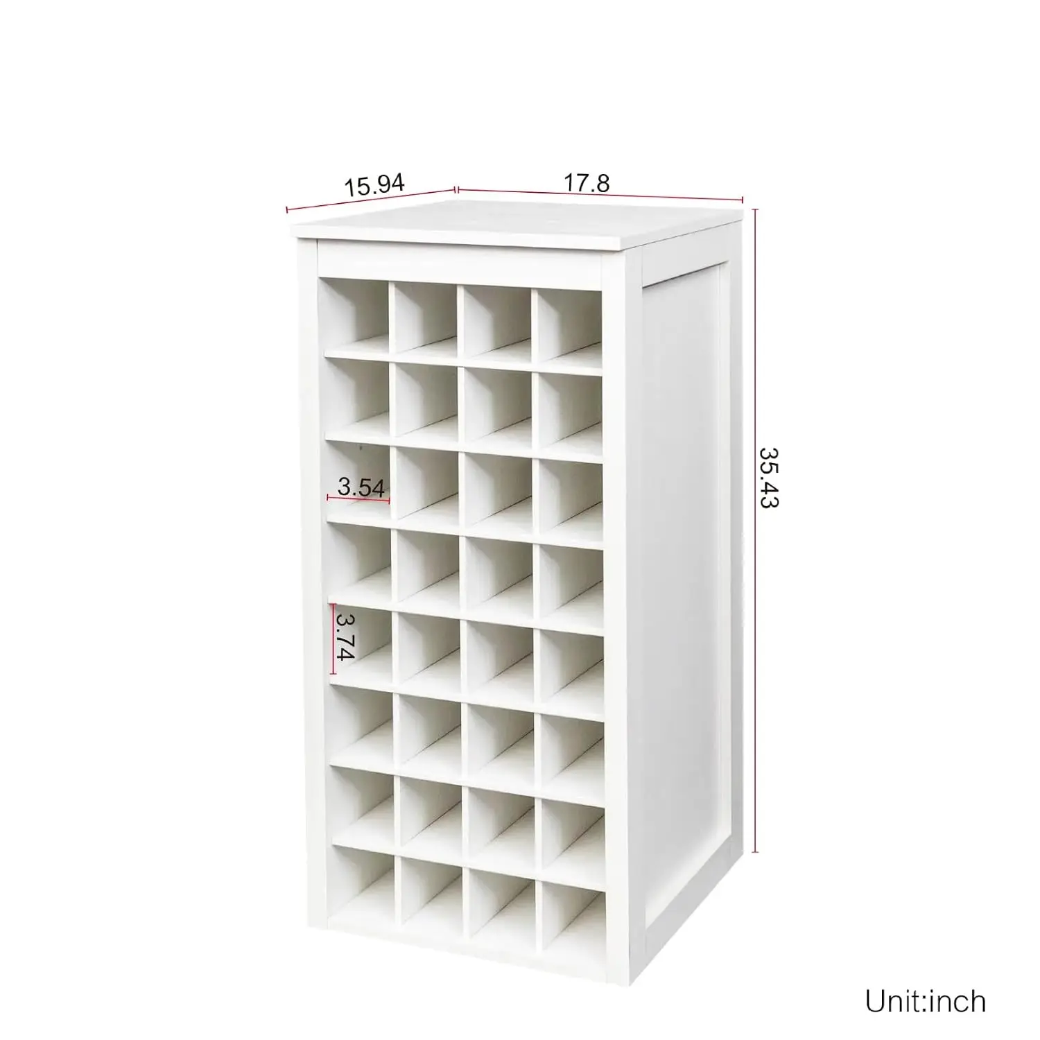 8-Tier Freestanding Wine Rack Wood, 32 Bottles Wine Rack Counter for Small Space, Farmhouse Stackable Modular Wine, Customized