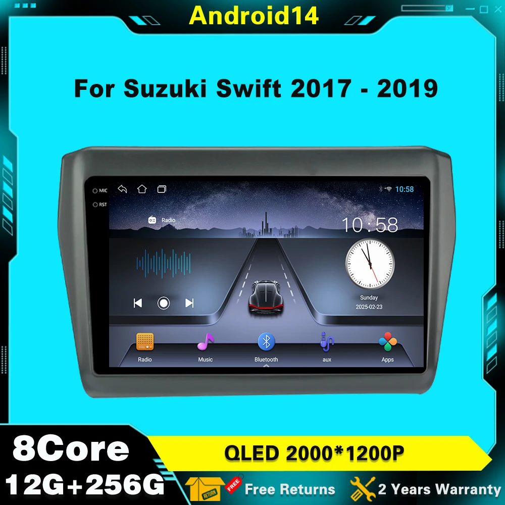 

Android 14 For Suzuki Swift 2017 2018 - 2019 4G Car Radio Stereo Multimedia Navigation GPS WIFI Video Player Wireless Carplay