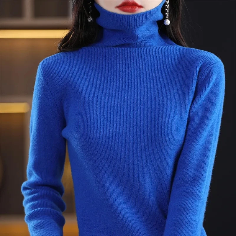 Neue 2025, Rollkragen Kaschmir Pullover Frauen Herbst Winter Gestrickte Pullover Damen Lange Ärmel Beiläufige Gestrickte Pullover Weibliche