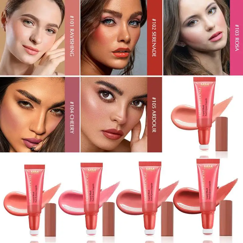 Face Liquid Blush Stick Eyeshadow Cheeks Makeup Shimmer Highlight Finish Moisturizing Creamy Soft Liquid Blush For Cheeks