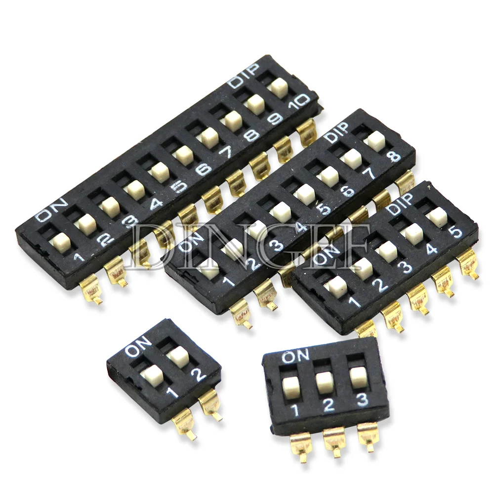 5PCS Slide Type Switch Module 1 2 3 4 5 6 7 8 10PIN 1.27 2.54mm Pitch Toggle Switch Snap Switch DIP SMD DIP Switch Connector