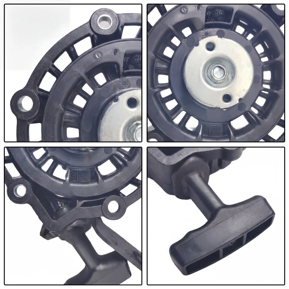 Engine Start Handle Recoil Starter Assembly PA66 Material Build Direct Replacement Design Black For Outdoor Use