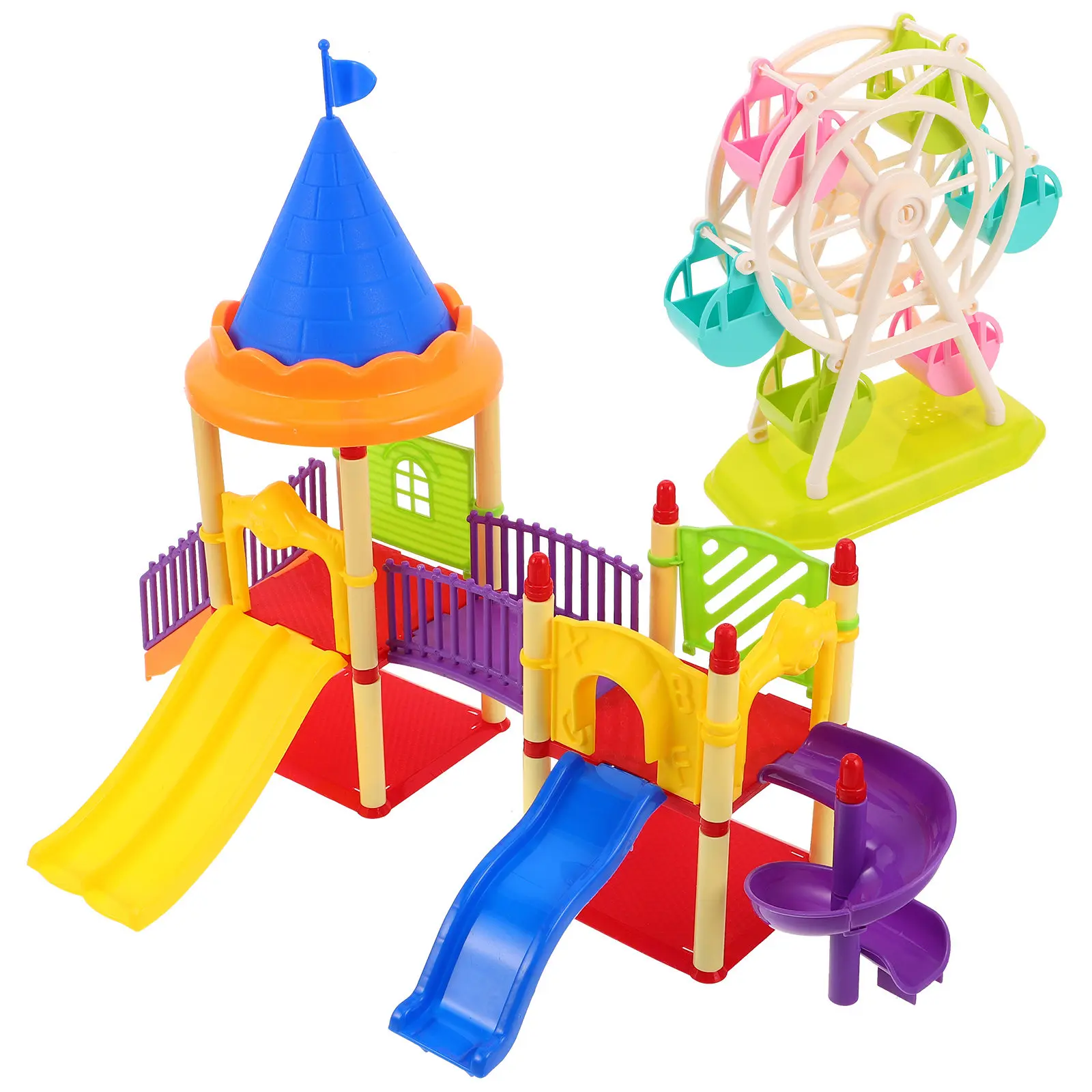 2pcs-mini-playground-slide-playset-for-kids-pretend-play-creative-family-fun-indoor-outdoor-miniature-office-toys