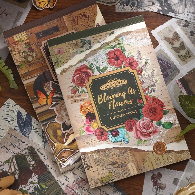 2 Stile 50 stücke Vintage Thema Collage Aufkleber Scrap booking Material handgemachte Tagebuch Album Junk Journal Lieferungen