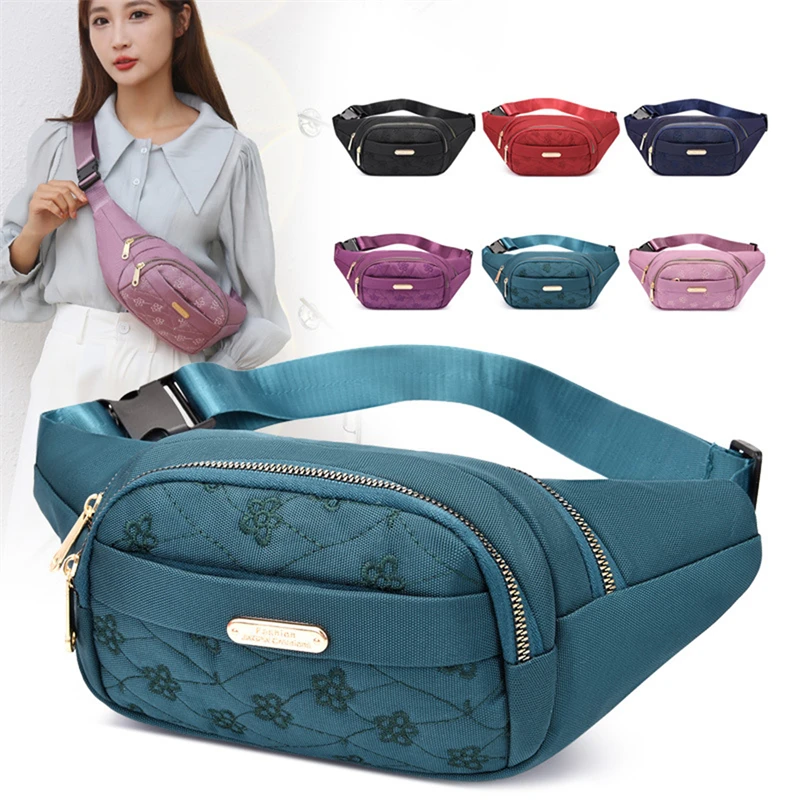 

Waist Bags for Women Oxford Leisure Color Waist Bag Shoulder Crossbody Chest Bags Handbags All-match Messenger Belt Bags