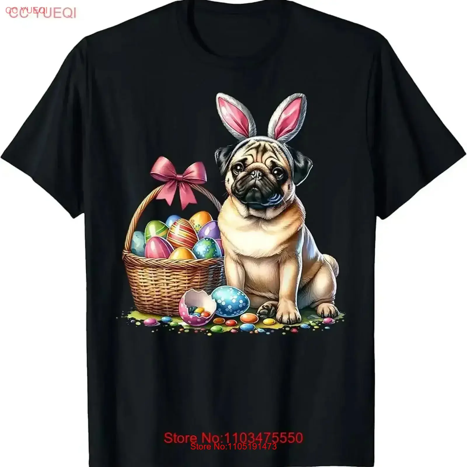 Cute Bunny Boxer Dog Floral Easter Eggs Basket Puppy T Shirt vintage Washed Soft Breathable Slightly Stylish fashion vintage
