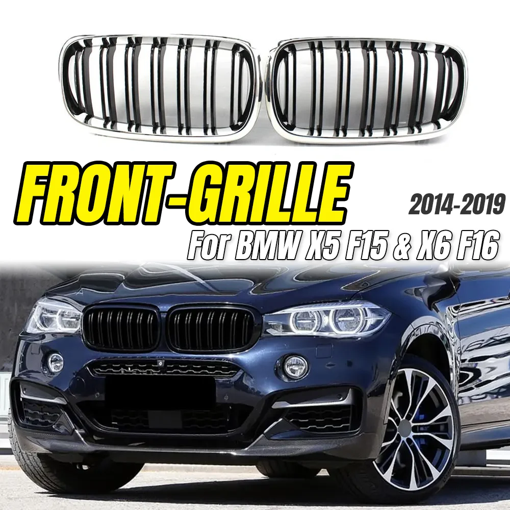 

Черная серебристая решетка радиатора Diamond Mesh для BMW X5 F15 X6 F16 X5M F85 X6M F86 2014-2019 sDrive25d/35i, замена решетки