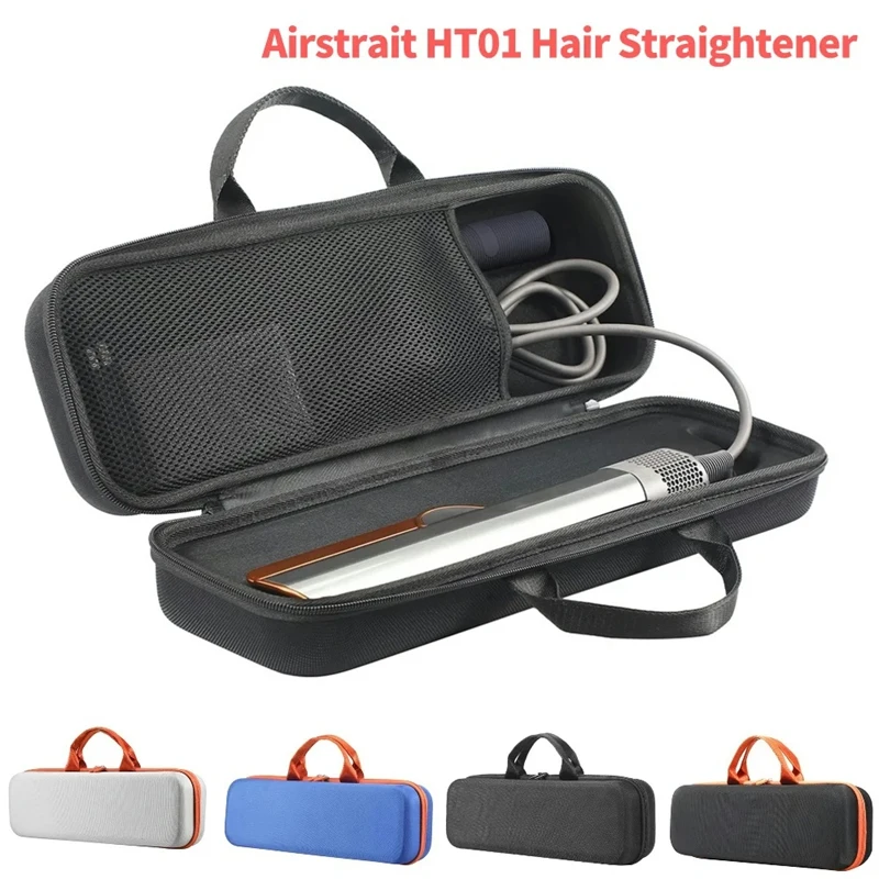 For Airstrait HT01 Storage Bag Hair Straightener Hard Carring Case Waterproof Travel Anti-Scratch Black Orange-BCBW