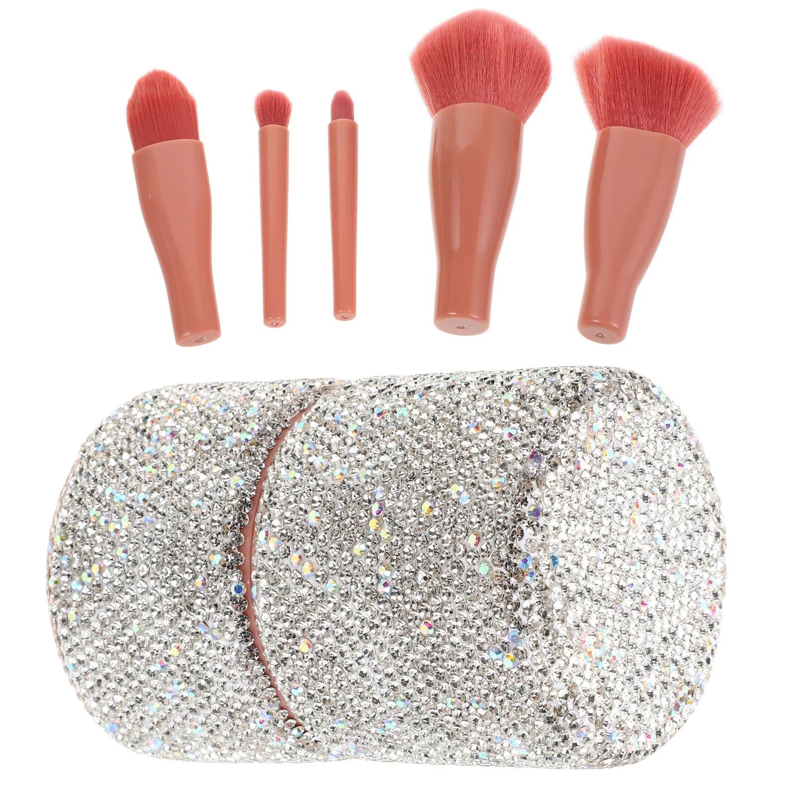 

1 Set Multifunctional Makeup Brush Organizer Box Bling Rhinestone Storage Case Lid Portable Travel Mini Eyeshadow Foundation