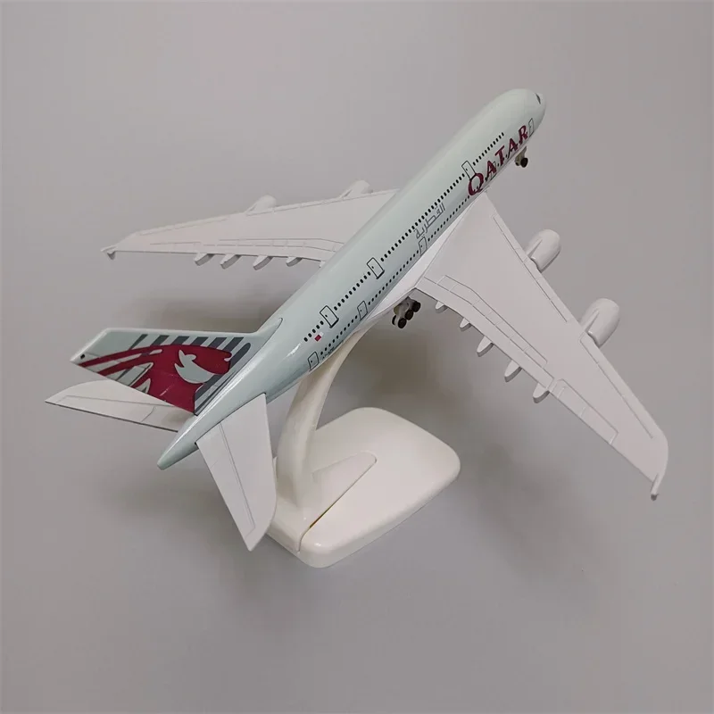 18*20cm Alloy Metal AIR QATAR Airways Airbus 380 A380 Airplane Model Diecast Plane Model Aircraft w Wheels Landing Gears