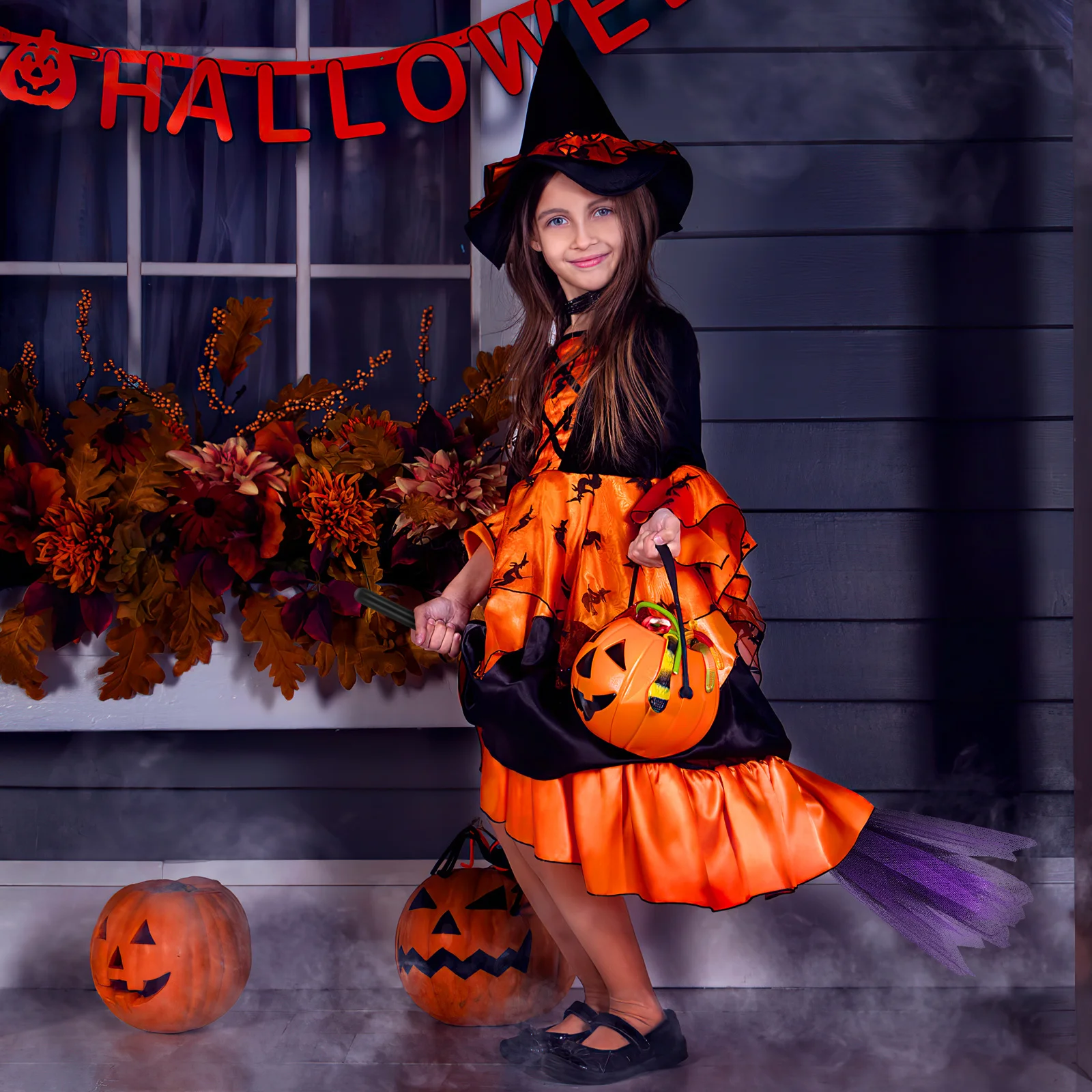 

2pcs Witch Broom For Halloween Costume Decoration Prop Cosplay Party Favor Miracle Broom Decorative Accessories