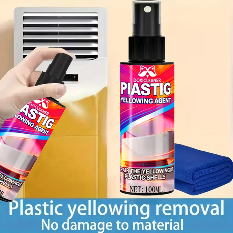 Multifunctional Plastic Yellowing and Stain Removal and Repair Spray - Fast-Acting Oxidation Remover, Yellowing Remover, Suitabl