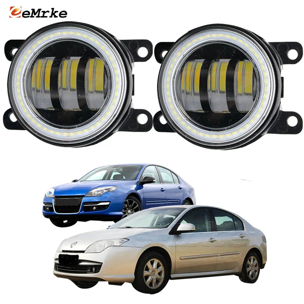 2x Led Fog Lights Lamp Lens Day Light Angel Eye DRL for Renault Laguna 3 BT0/1 KT0/1 X91 2008 2009 2010 2011 2012 2013 2014 2015