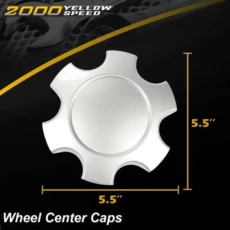 Fit For Toyota Tundra Sequoia 2003–2007 Wheel Hub Center Cap Silver 4 PCS