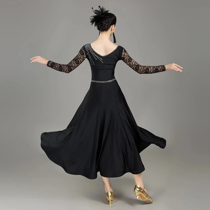 Schwarz Rot Blau Standard Tanzkleider Flamenco Kleid Ballsaal Walzer Kleider Rot Gesellschaftskleid Tango Modern Dance Kostüme Rumba