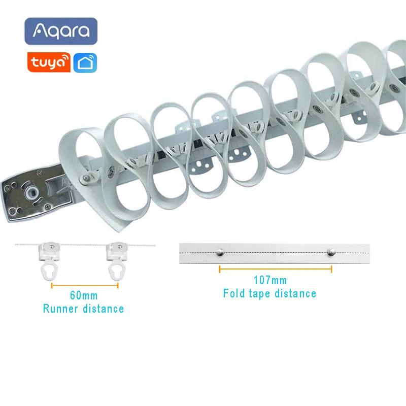 Customizable S Folds Waves Curtain Track For dooya Zigbee  WIFI motor, Aqara motor Tuya wifi Zigbee motor Electric Curtain rails