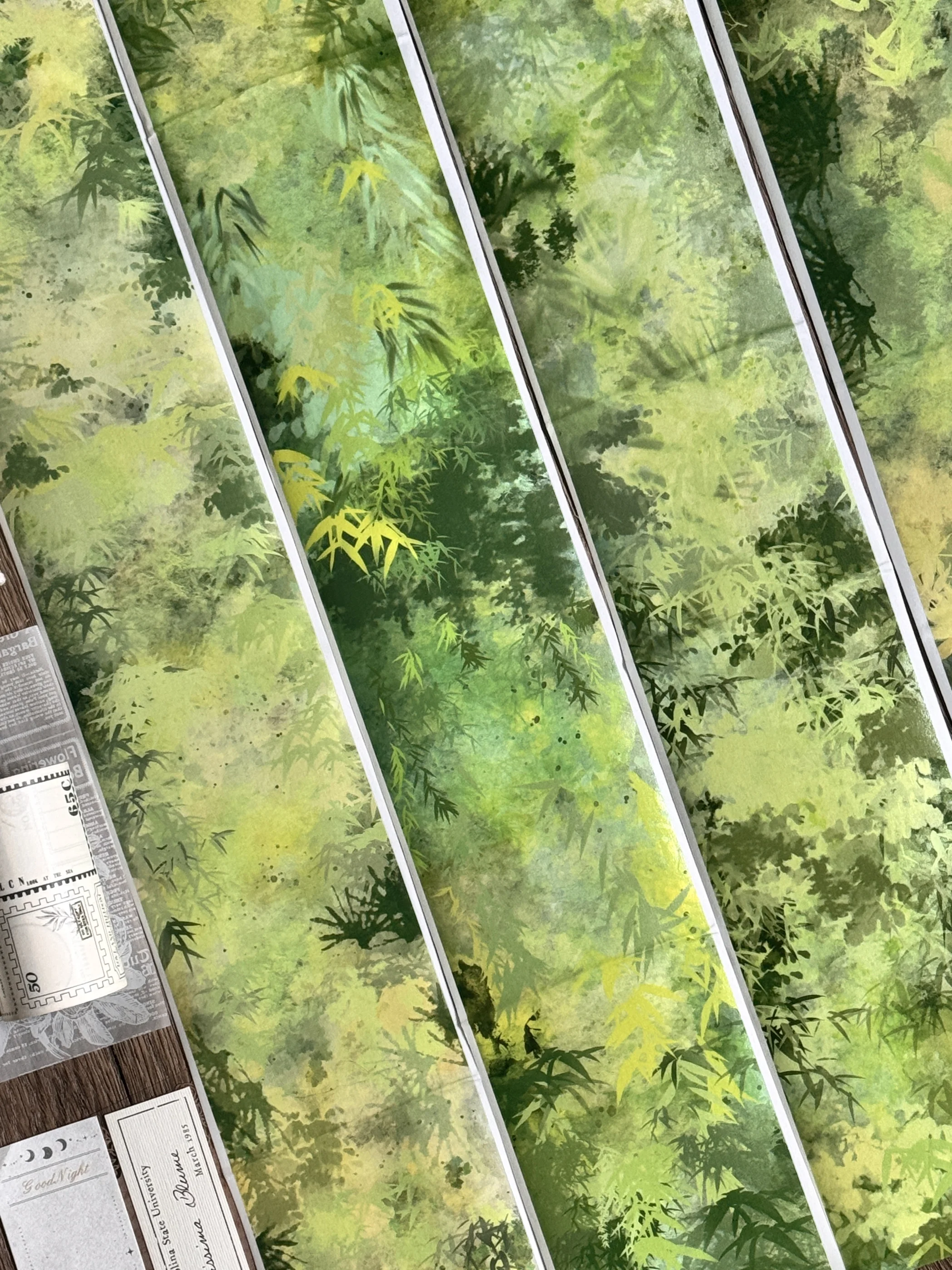 

Зеленый лист травы васи/домашнее животное японское васи маскирующая ПЭТ лента фоновая основа