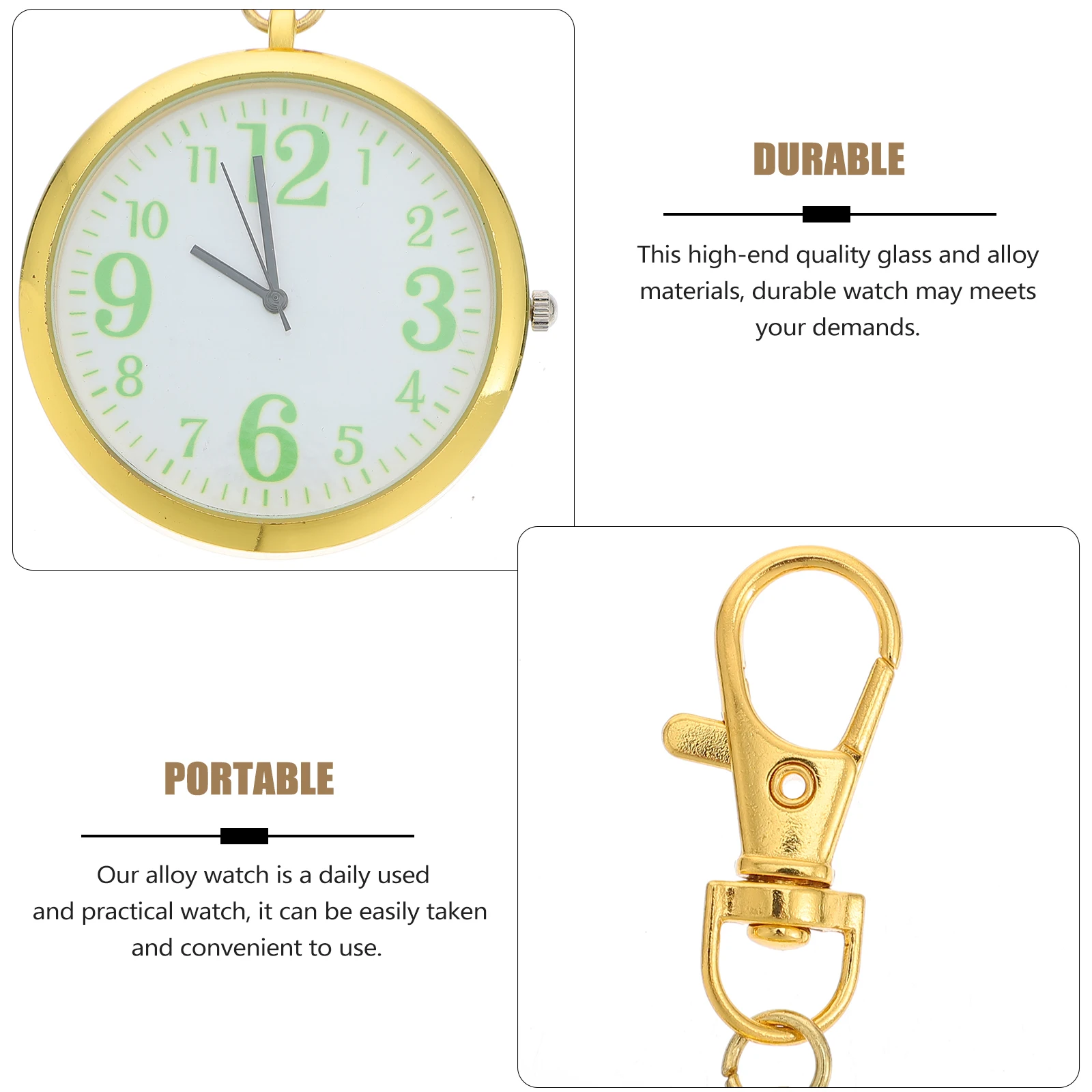 

Watch for Kids Elderly Nurses Big Numbers Alloy Hanging Keychain Design Fashion Exam Timepiece Wall Clock