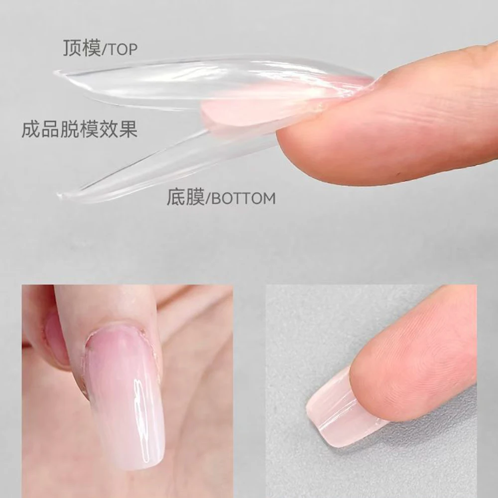 

180 шт., прозрачные сэндвич-формы для двойных ногтей, 15 размеров, овальные и длинные формы для ногтей в форме гроба, верхняя форма, нижняя форма, инструмент для наращивания кончиков накладных ногтей
