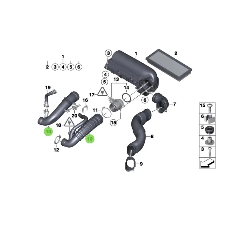 13717627501 5series F18 535i X6 X5 640i 740i Hybrid Inflatable guide element