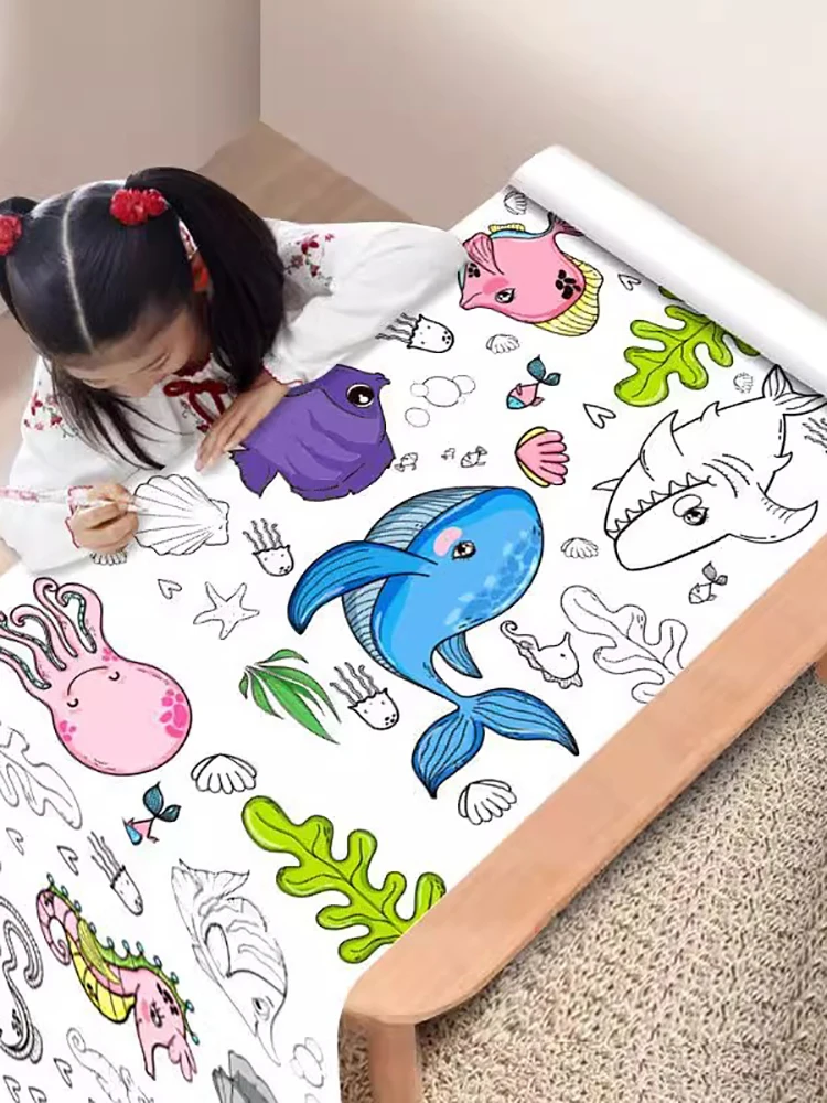 

Suitable for creative doodling and painting for ages 3 and up - 118.11-inch unfolded doodling paper, cultivating creativity