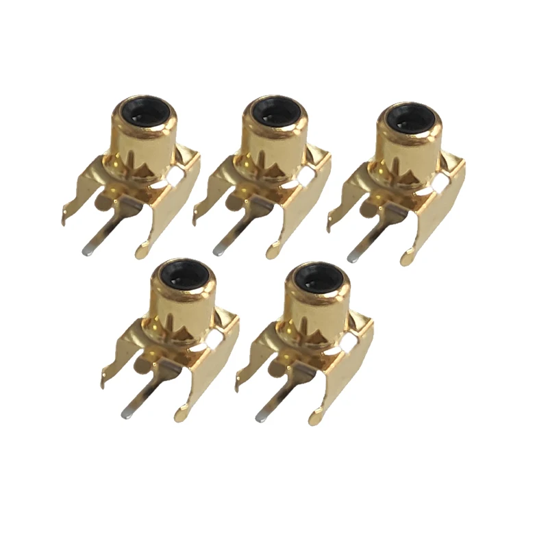 5 pz 90 gradi Golden RCA femmina Jack Audio Stereo connettore presa ingresso Audio AV un foro RCA-103