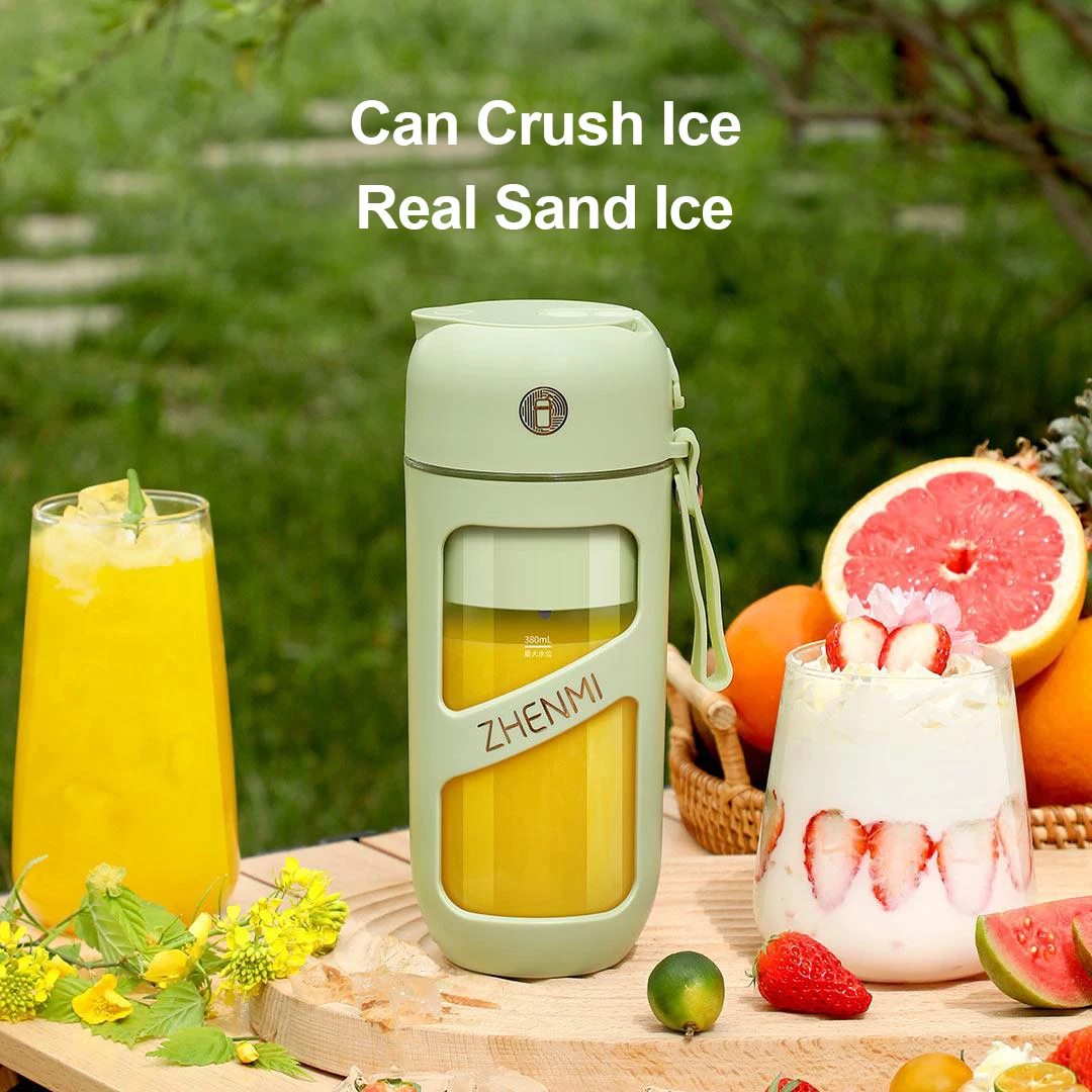 New Youpin Zhenmi Vacuum Ice Crusher Juice Cup Type-C 380ML 12-Blade Cutter Head Portable Wireless Electric Juicer Fruit Blender