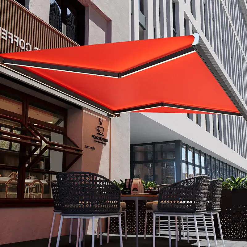 Customized with Various Sizes and Colors Contractible Veranda Made of Aluminum Sunshade Outdoor Canopy Full Cassette Awning