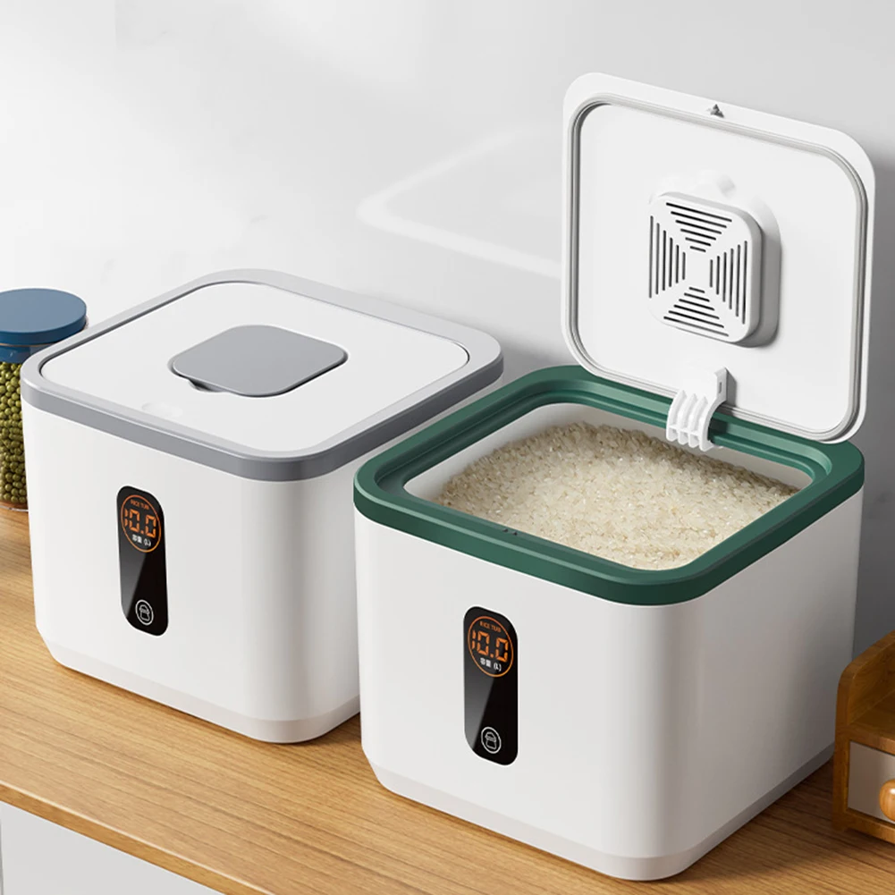 Thickened Moisture-Proof Rice Bucket with Lid Sealed Insect-Proof Canister for 5KG Pressed Noodles Powder Kitchen Storage Box