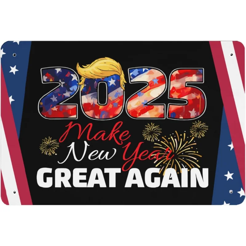 

Make the New Year 2025 Great Again with Trump Iron Logo Art Wall Decoration Iron Painting 30x20x2cm