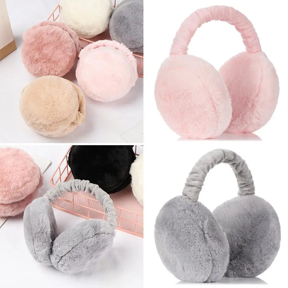 Adjustable Foldable Warmer Women Earmuffs Ear Cover Earflaps Solid Color