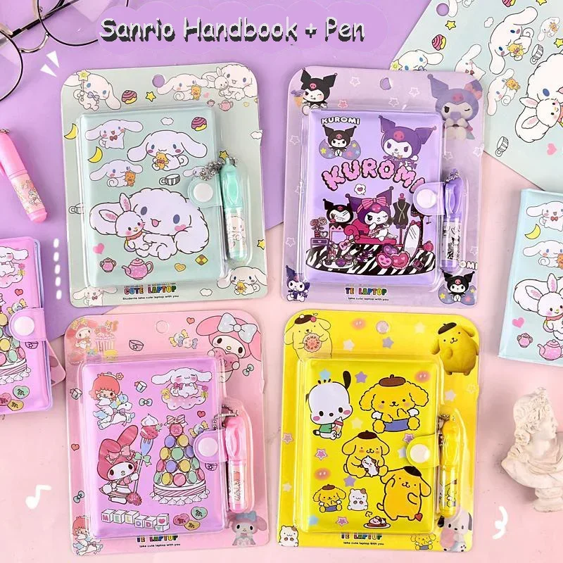 Sanrio notebook students mini notebook with biros set girls heart portable diary notepad explosive hot sale Various styles