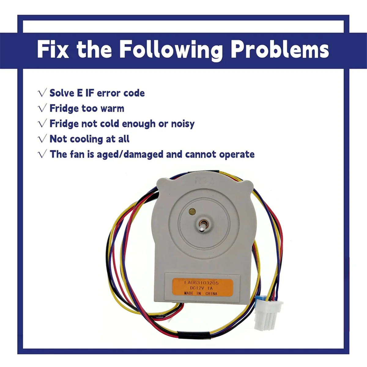 Nuovo EAU caldo 63103205   Il motore della ventola del condensatore del frigorifero per frigoriferi LG sostituisce il motore della ventola a 4 pin CC 12V 73132 73133 LFXS24623B
