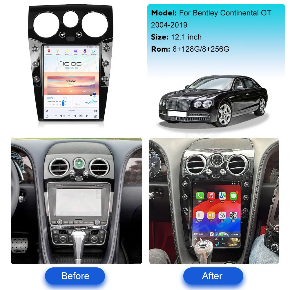 For Bentley Continental Flying Spur 2004 - 2015 Android Car Radio 2Din Stereo Recevier Autoradio Multimedia Video Player GPS