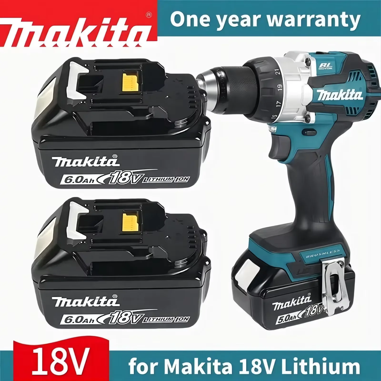 

Makita 18V Battery Replacement Accessories BL1860 BL1850 BL1830 18V Li-ion Rechargeable batteries Pack For Power Tools