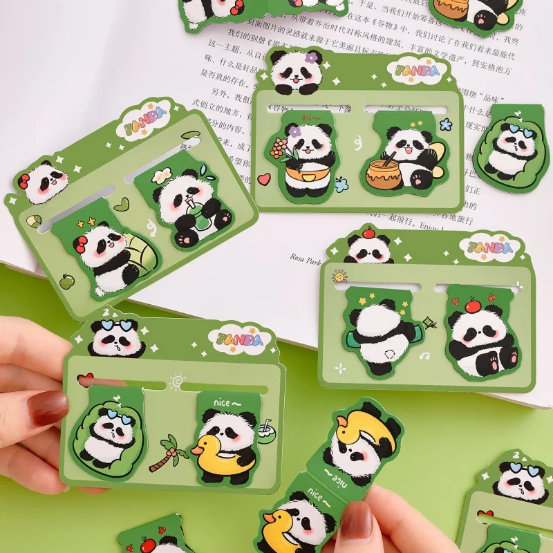 

40set/lot Kawaii Panda Magnetic Bookmark Cute Book Mark For Books School Office Supplies Stationery Gift