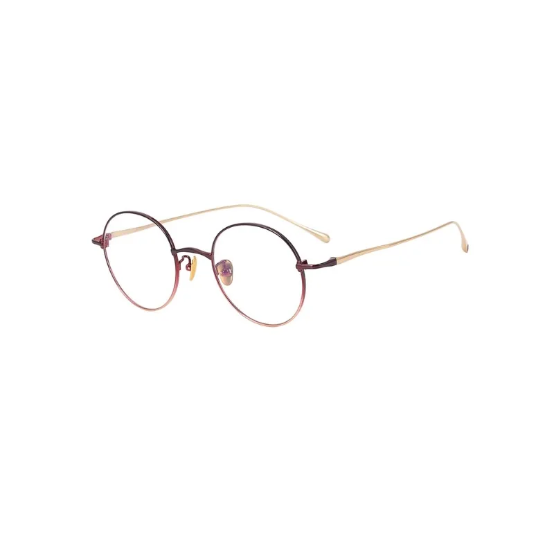 

Gradient Hand-made Ultra Light Pure Titanium Retro-blue Blocking Myopia Glasses Round Frame