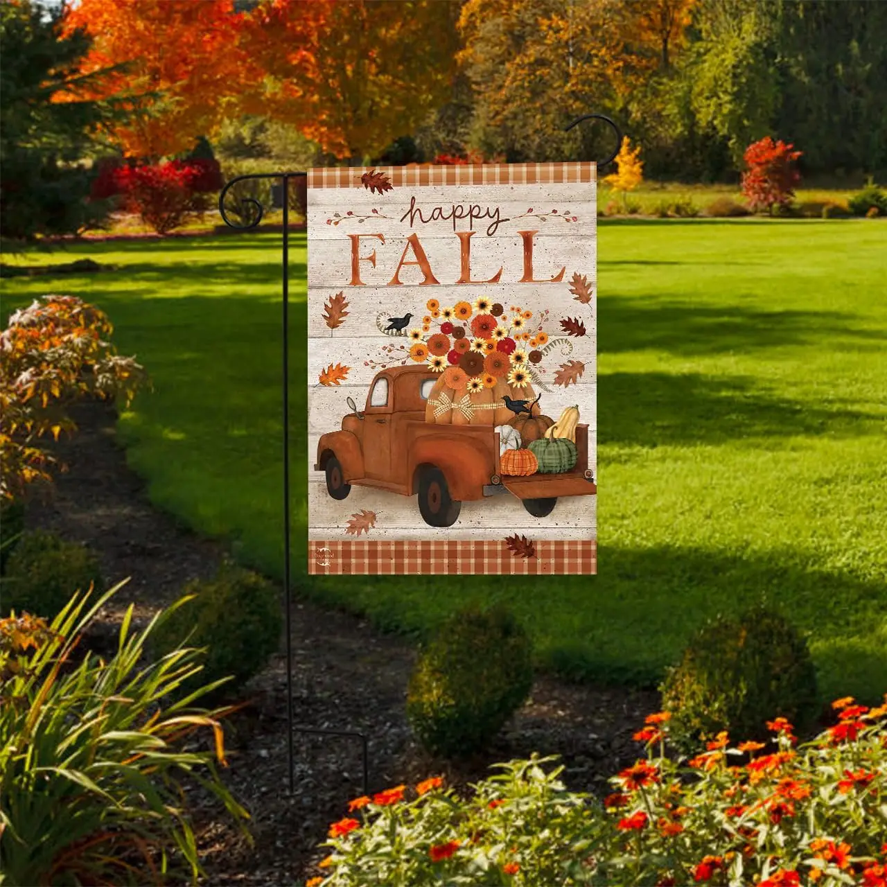 Briarwood Lane Fall Garden Flag 12x18 For Outdoor Fall Bounty Truck For Fall Garden Flag Flags For Outside yyi