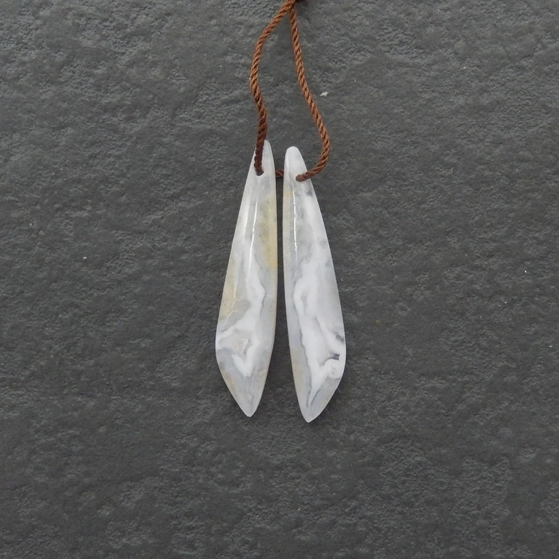 

Серьги из натурального синего кружева с агатом, свободная форма, модные украшения, женские аксессуары, 35x7x4 мм, 2,8 г