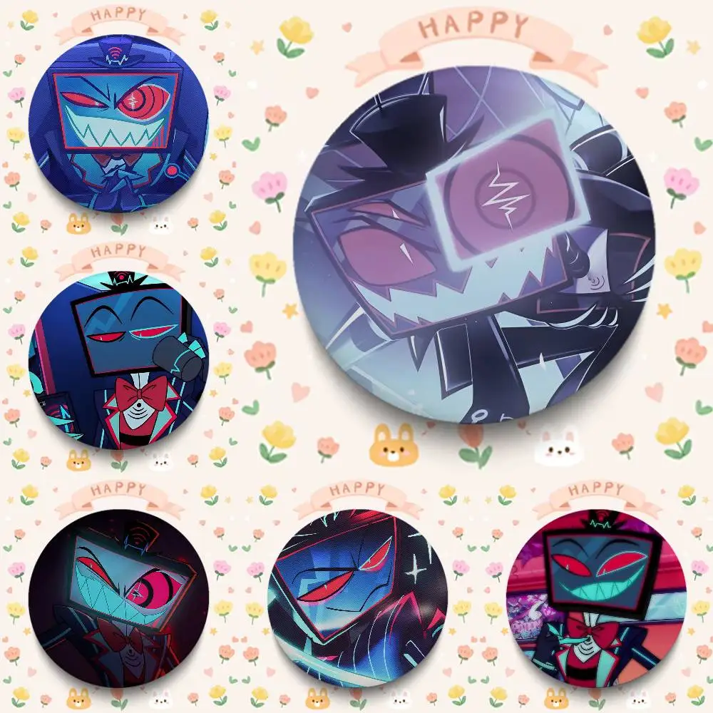 1pc H-Hazbin VOX H-Hotel Trust Us Badges Button Round Creative Pin Brooch Badge Bag Decor Accessories Fans Collect Friends Gifts