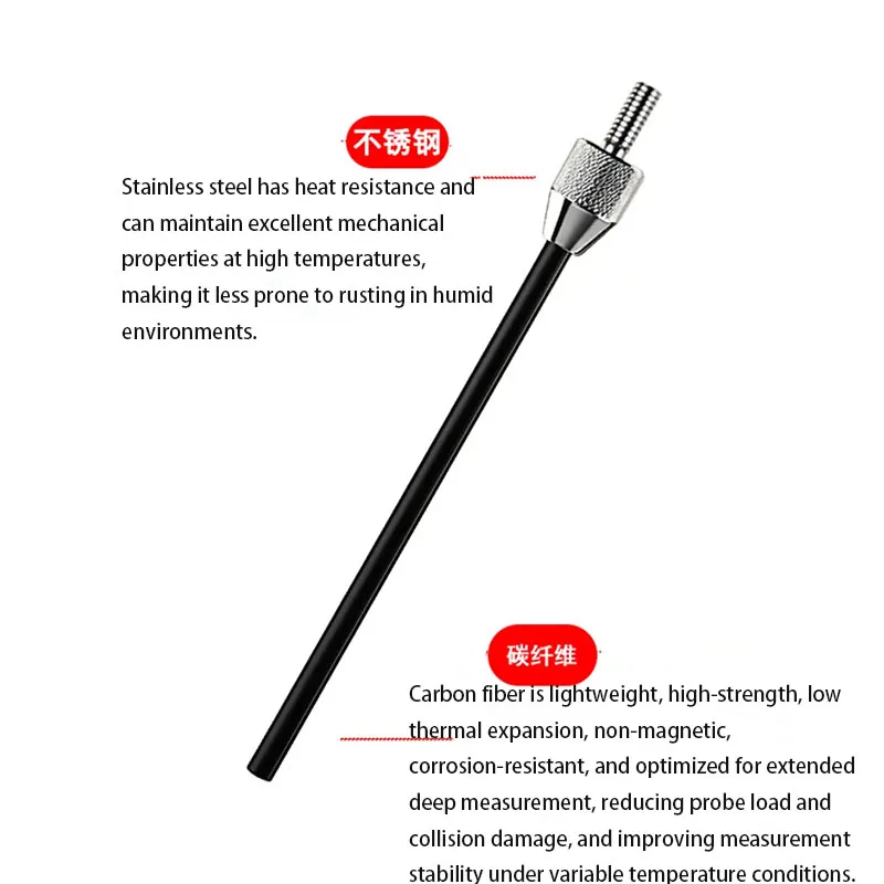 CNC carbon fiber flat measuring needle M2.5 dial gauge measuring needle height measuring head precision flat head probe