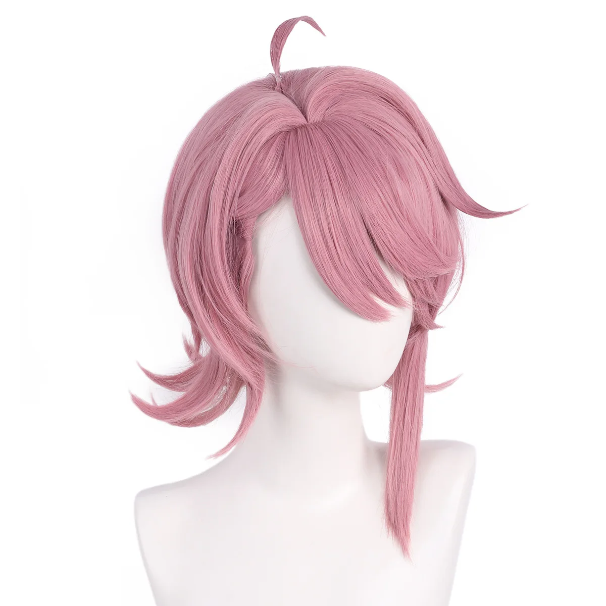 Parrucca corta sintetica rosa Attaccatura dei capelli naturale Costume cosplay Festa Fibra resistente al calore per donne e ragazze